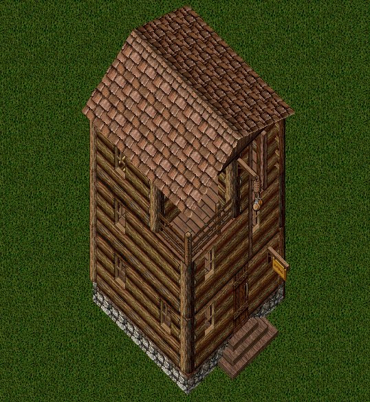 Small Log House, outside, facing east, stage 3