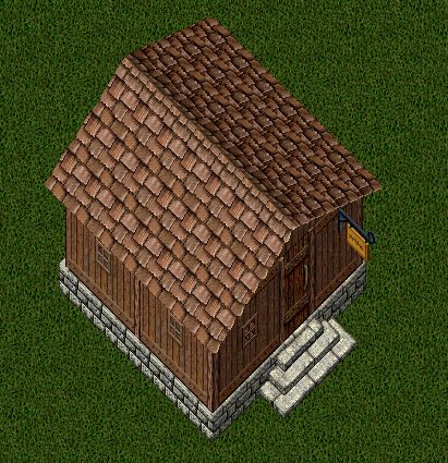 Small Wooden House, outside, facing east, stage 1